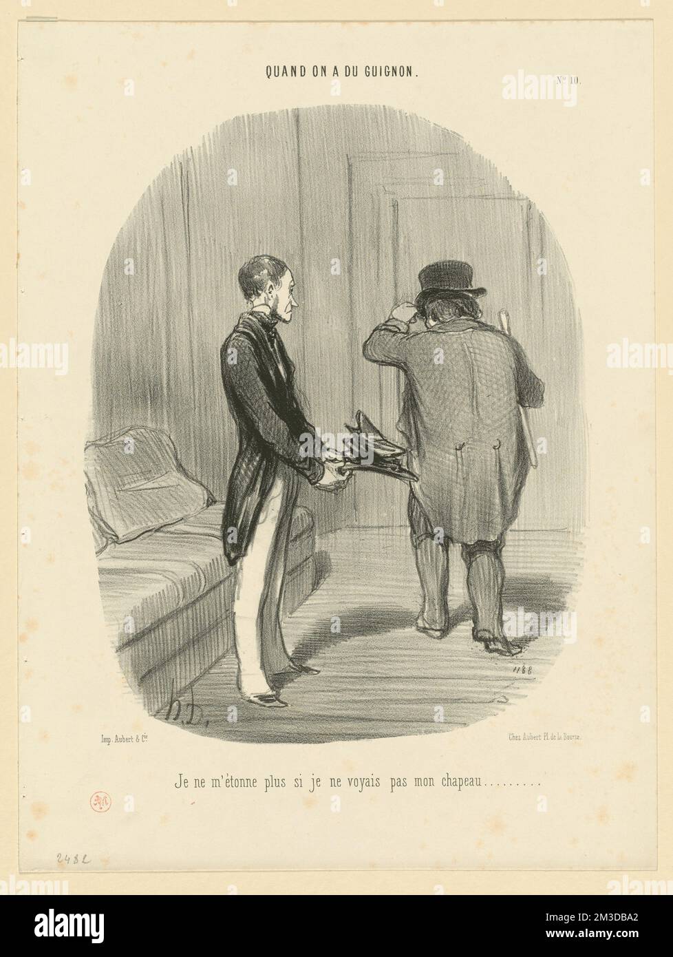 Je ne m'éton plus si je ne voyais pas mon chapeau. Honoré Daumier (1808-1879). Lithografien Stockfoto