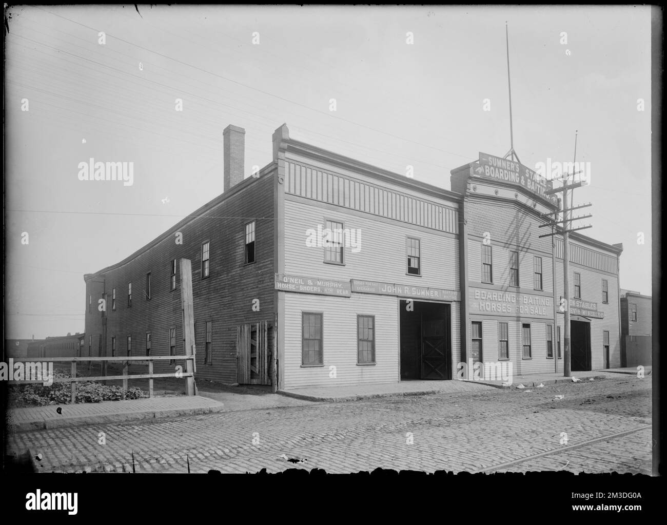 John R. Sumner's Stables, Granite Street, Stables, Boston Wharf Company Collection Stockfoto