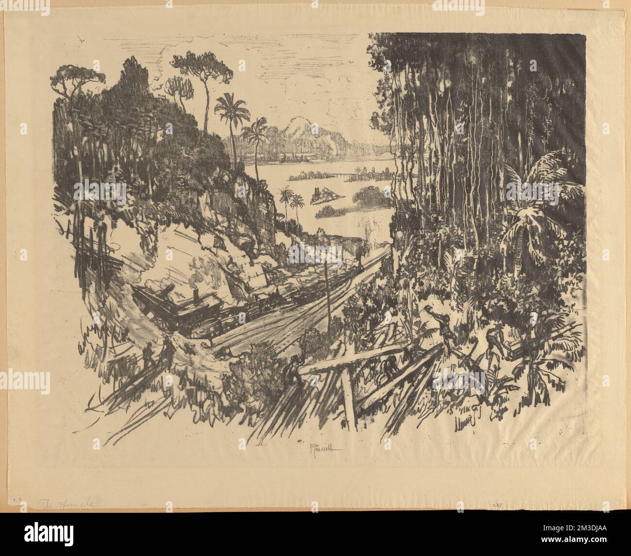 Dschungel, Seen und Teiche, Berge, tropische Wälder. Joseph Pennell (1857-1926). Ausdrucke und Zeichnungen Stockfoto