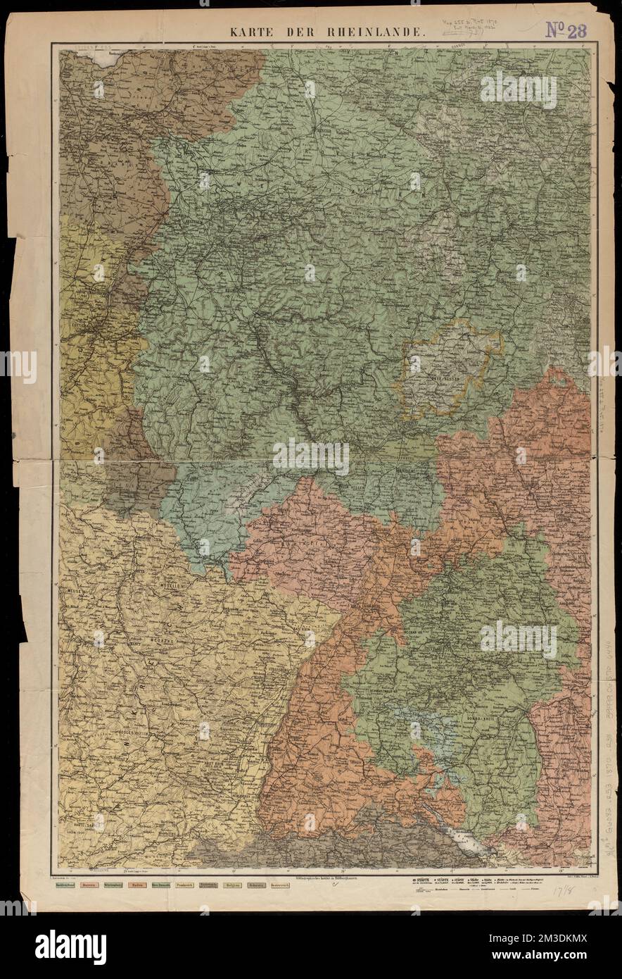 Karte der Rheinlande , Rheinland Deutschland, Karten Norman B. Leventhal Kartenzentrum Sammlung Stockfoto