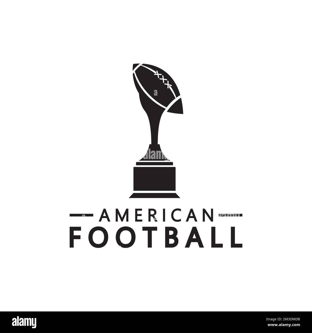 Sieger American Football Championship Trophy Logo Design Vektor Symbolvorlage. American-Football-Trophäe für den Siegerpreis Stock Vektor