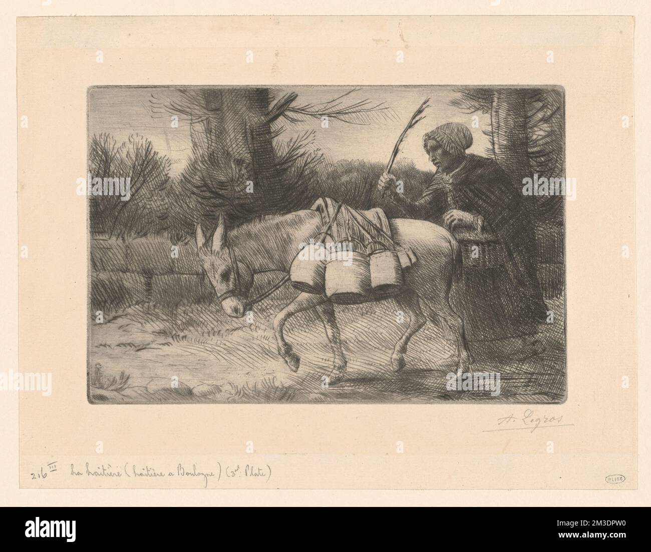 La laitière (Laitière à Boulogne) (3. Teller), Esel, Milchfrauen, Alphonse Legros (1837-1911) Stockfoto