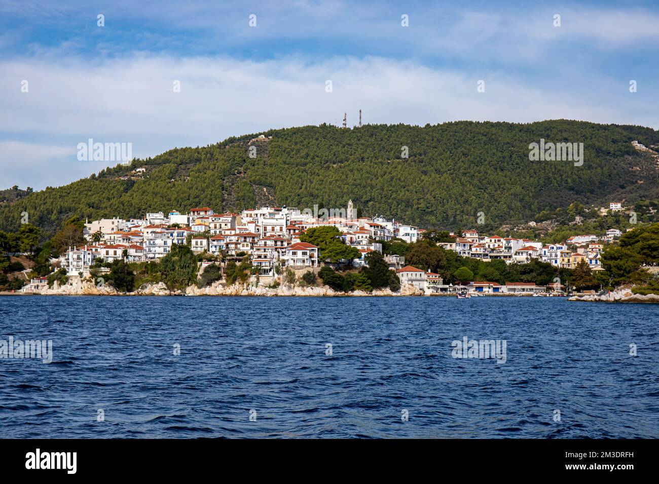 Skiathos Stadt auf der Insel Skiathos, Griechenland Stockfoto