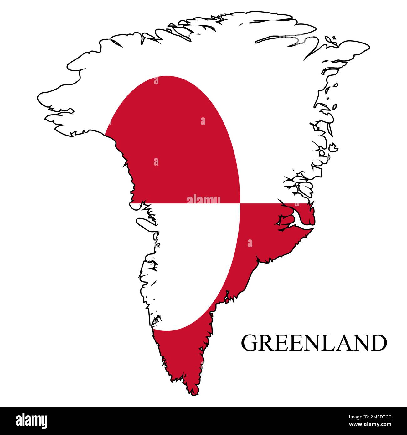 Vektordarstellung der Grönlandkarte. Weltwirtschaft. Berühmtes Land. Nordamerika. Amerika. Stock Vektor