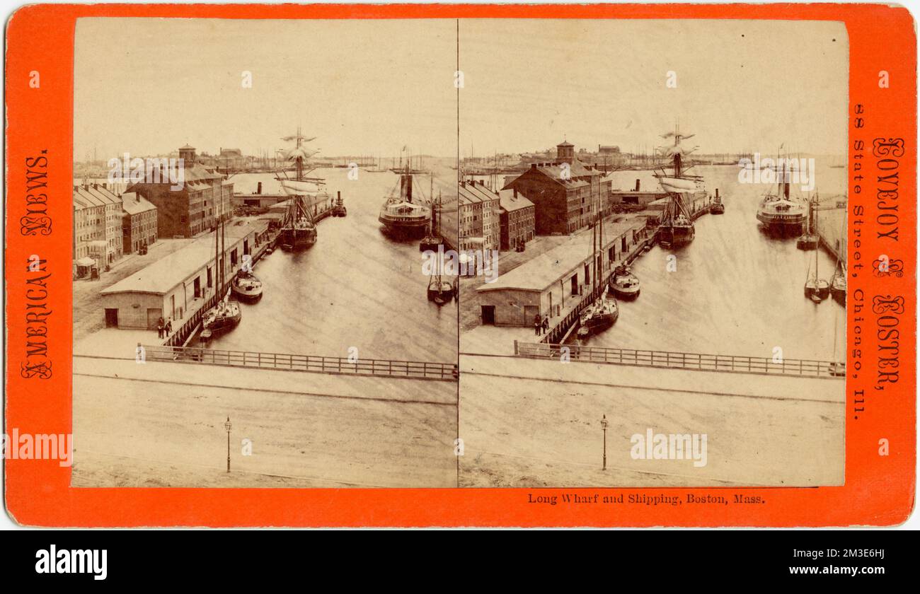 Long Wharf and Shipping, Boston, Mass. , Piers & Wharves Stockfoto
