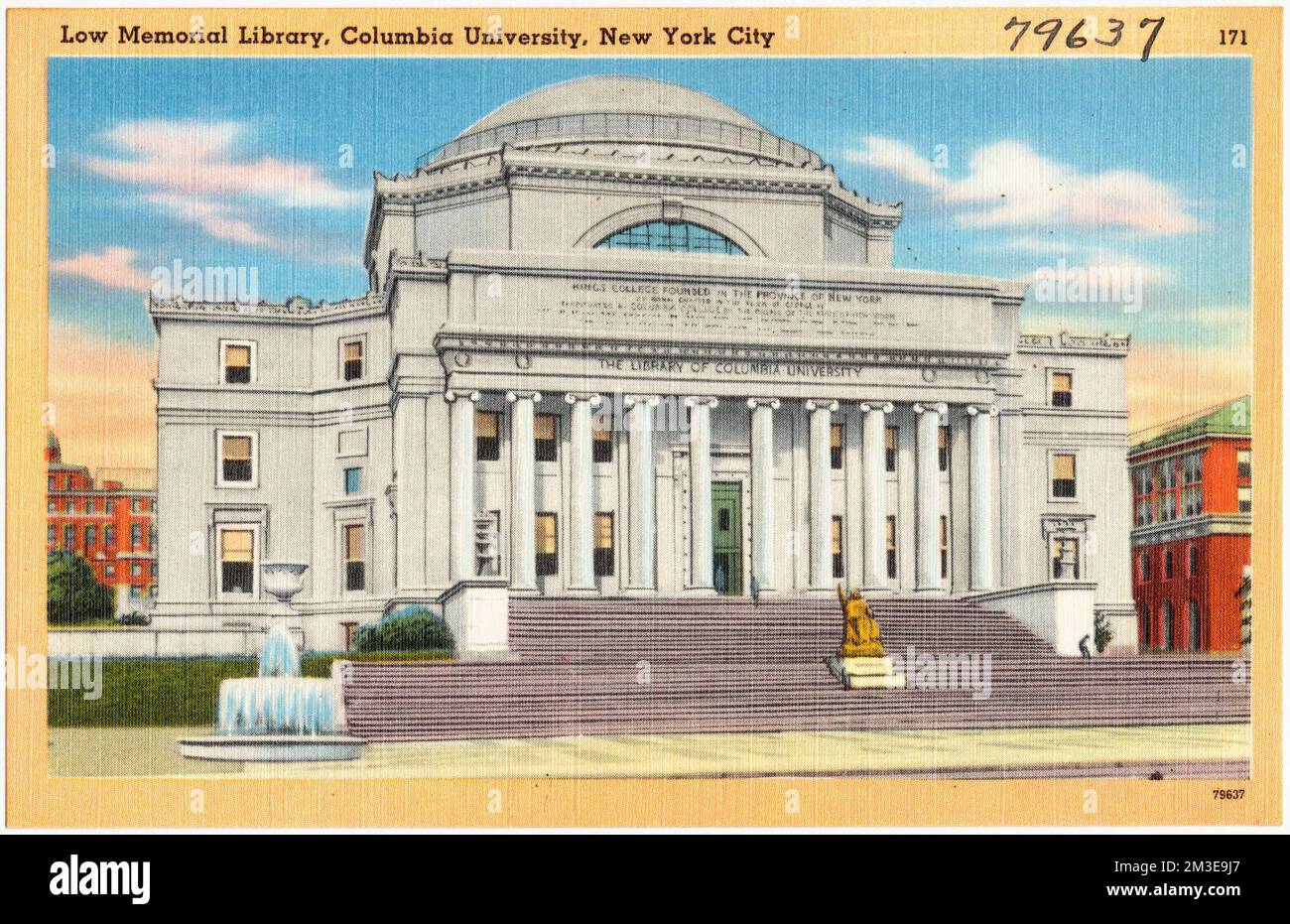 Low Memorial Library, Columbia University, New York City, Universitäten & Colleges, Tichnor Brothers Collection, Postkarten der Vereinigten Staaten Stockfoto