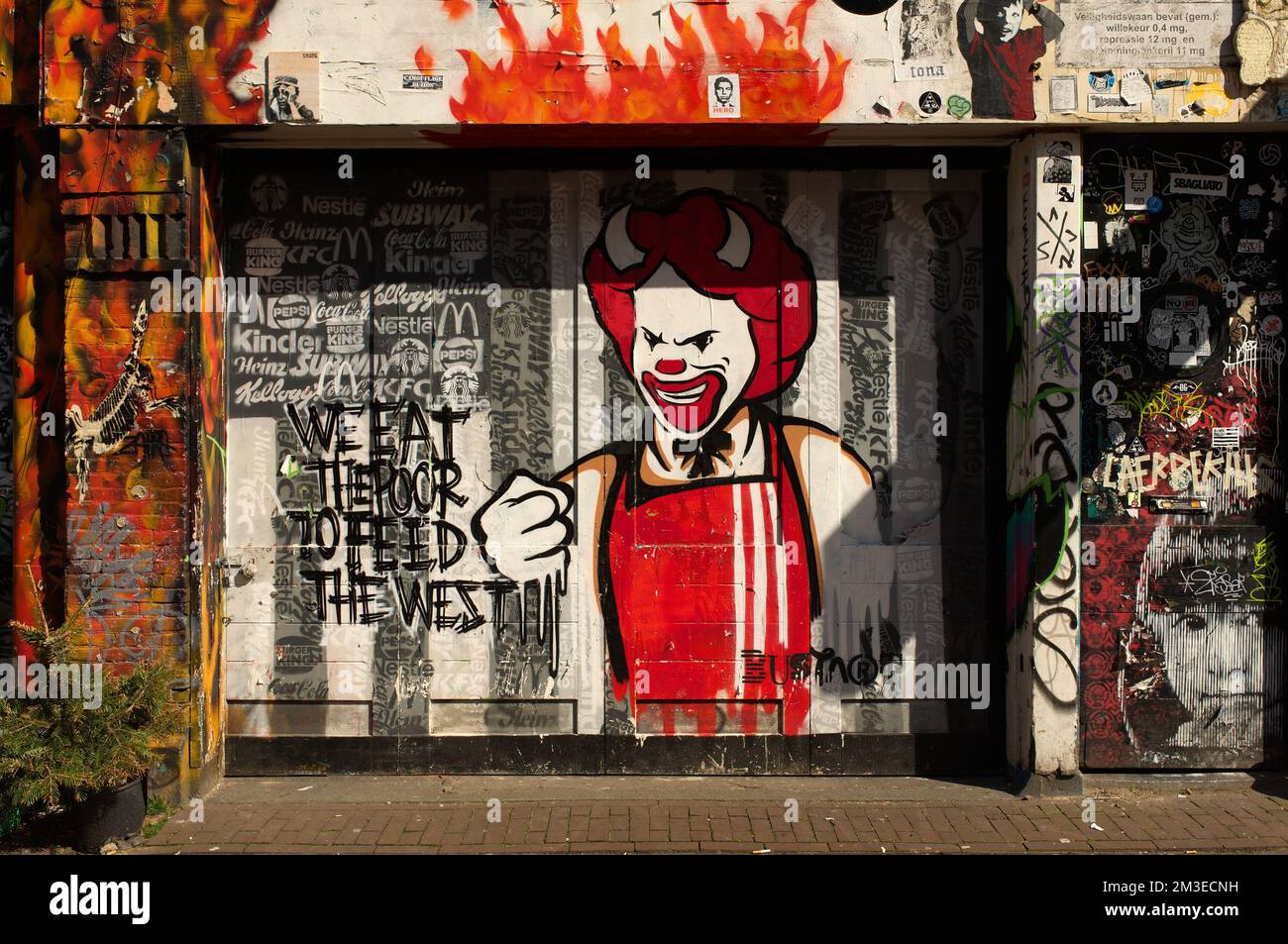Street Art / Graffiti in Amsterdam, Holland, Niederlande. Stockfoto