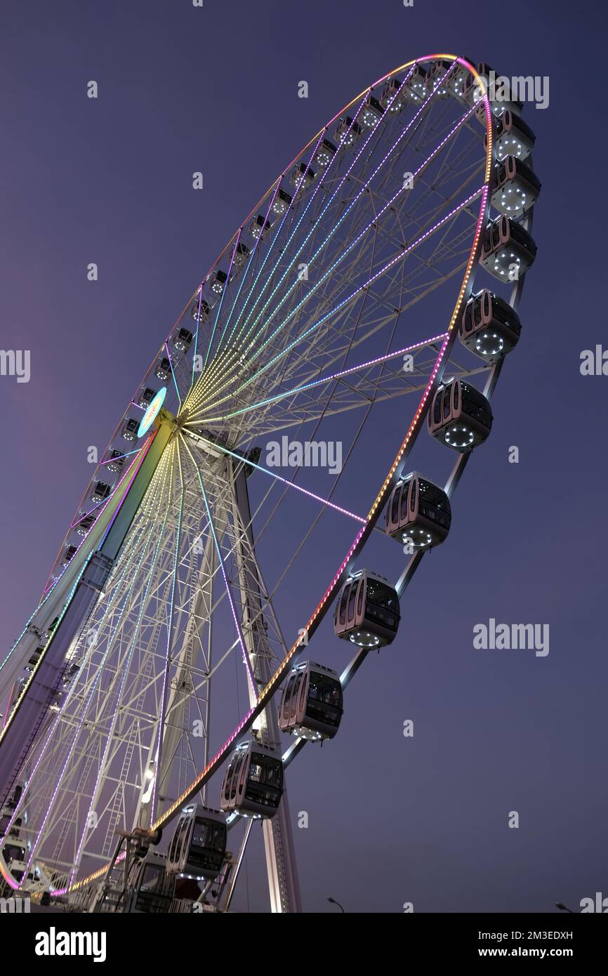 Riesenrad auf einem Jahrmarkt in Bad Dürkheim für den Wurstmarkt Stockfoto