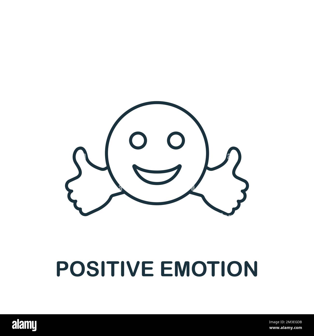 Symbol für positive Emotion. Monochromes, einfaches Symbol für menschliche Produktivität für Vorlagen, Webdesign und Infografiken Stock Vektor