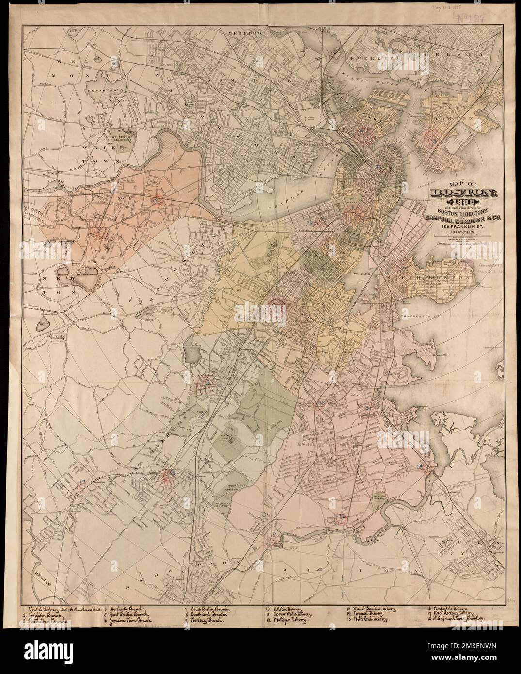 Karte von Boston f r 1888 Boston - Karte Von Boston Fur 1888 Boston Public Library Branch Libraries Maps Boston Mass Maps Norman B Leventhal Map Center Collection 2m3enwn 