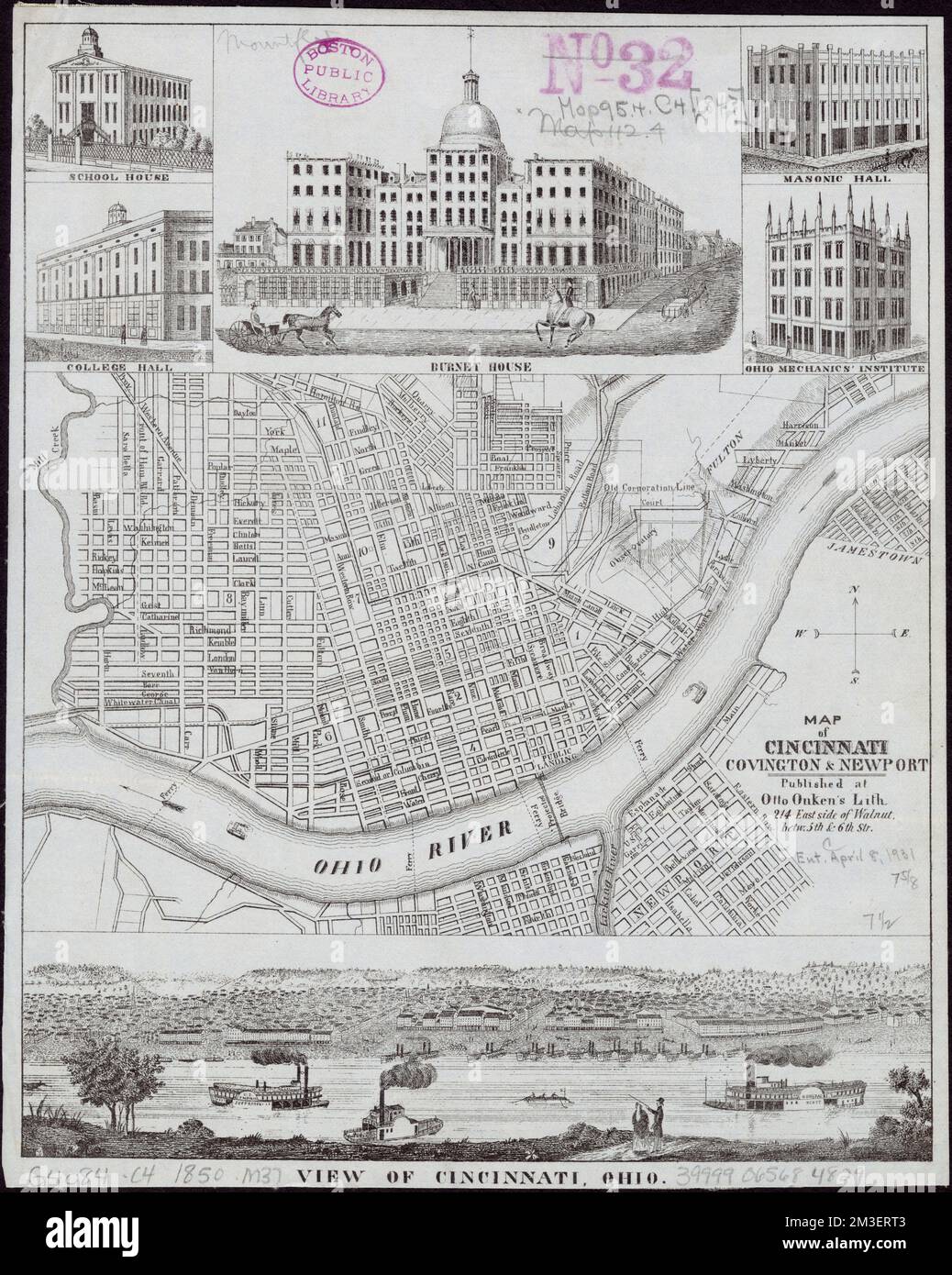 Karte von Cincinnati, Covington & Newport , Cincinnati Ohio, Karten