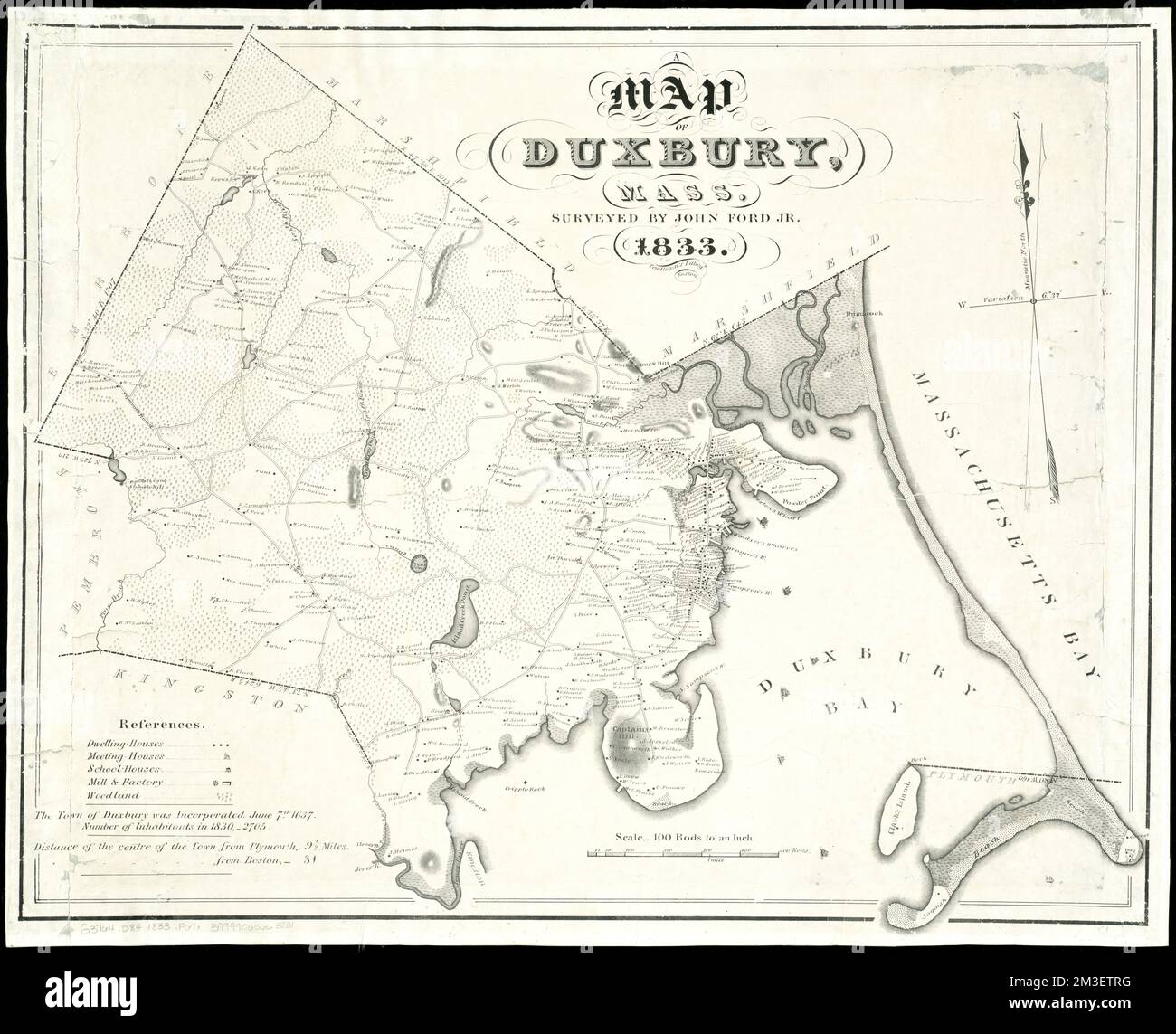 Karte von Duxbury, Mass, Real Property, Massachusetts, Duxbury