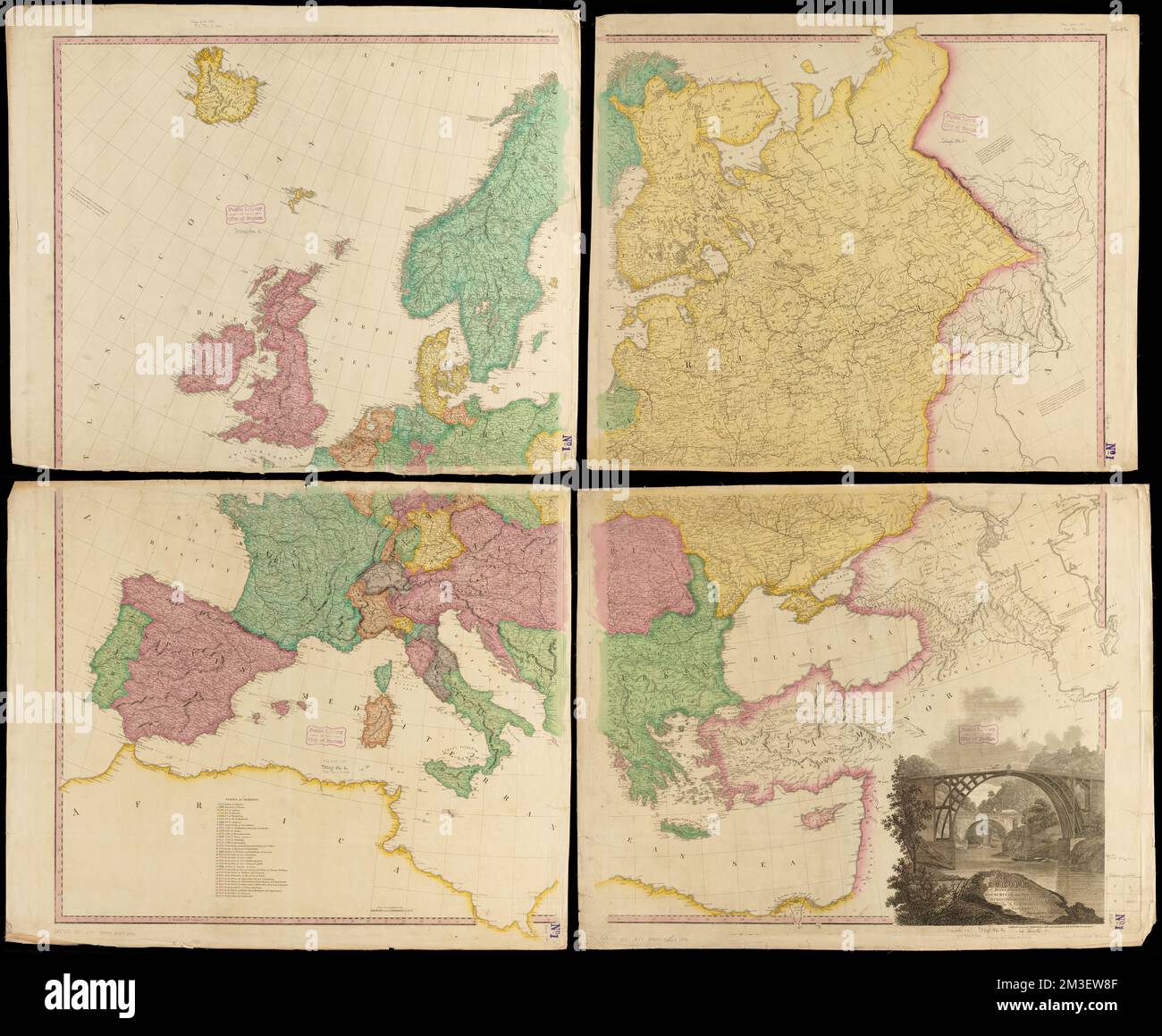 Karte von Europa : aus den besten Erhebungen und berichtigt durch astronomische Beobachtungen , Europa, Karten Norman B. Leventhal Karte Center Collection Stockfoto