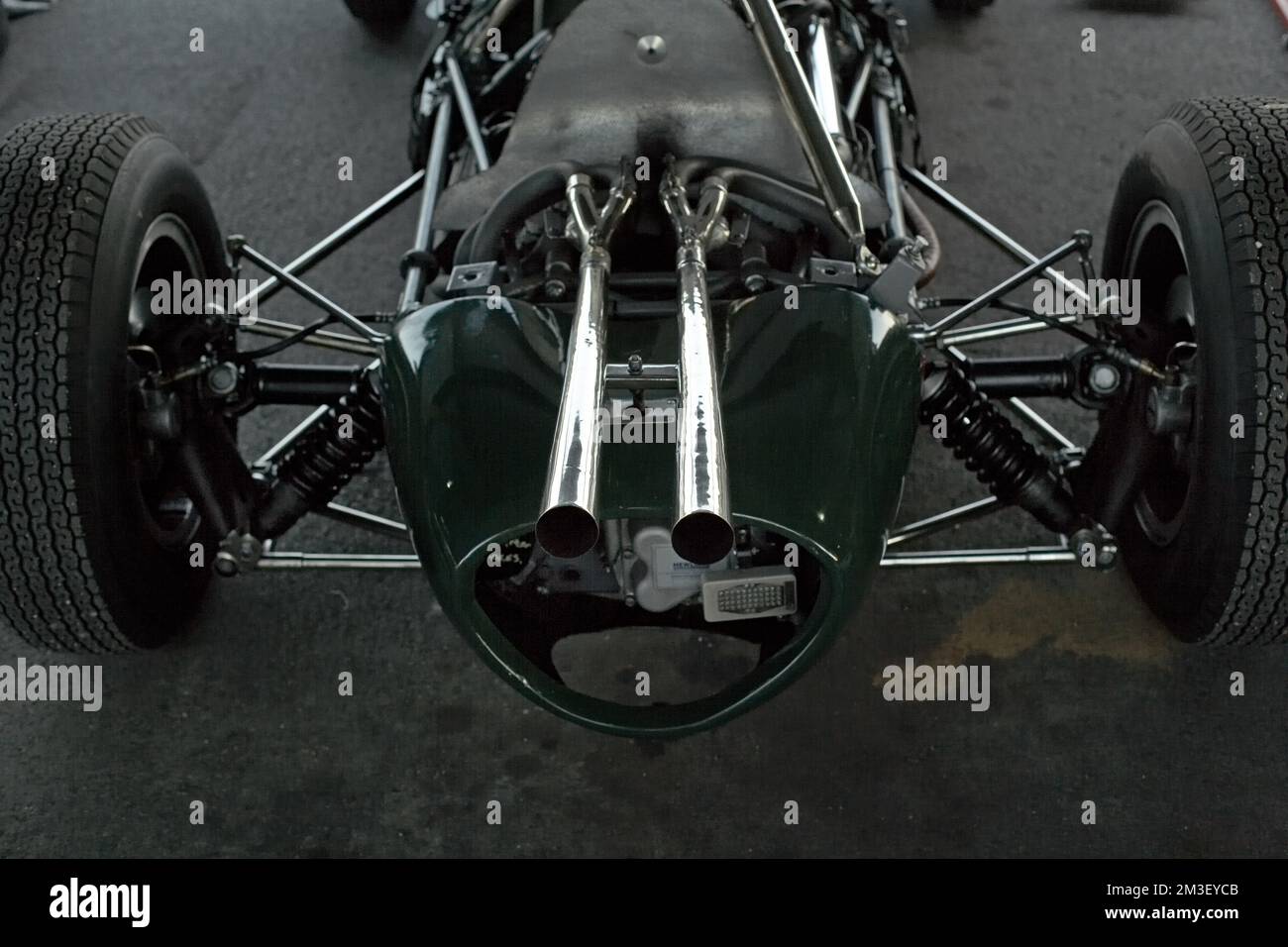 Vintage Lotus BRM Formel 1 Rennwagen Goodwood Revival Stockfoto