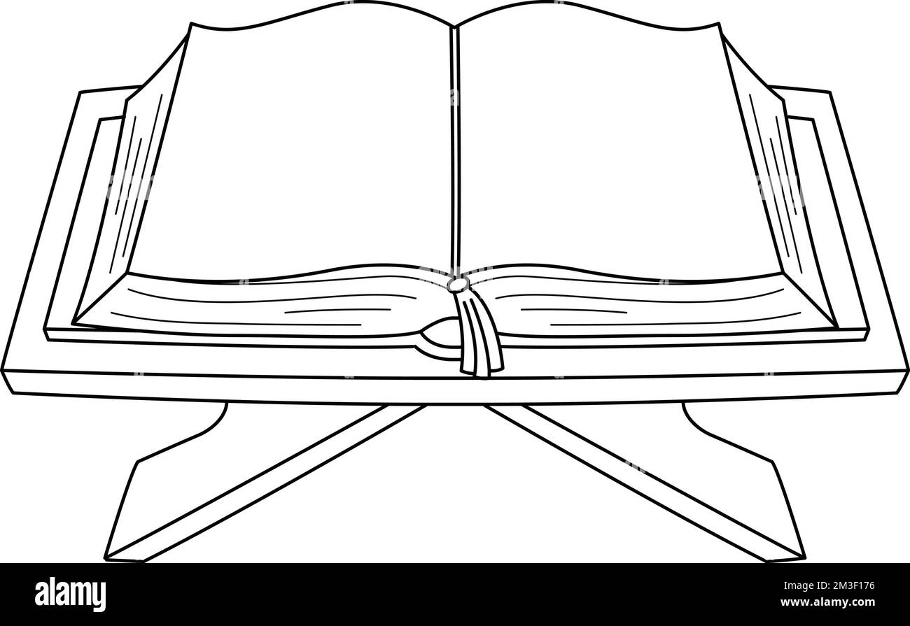 Ramadan Koran isolierte Malseite für Kinder Stock Vektor