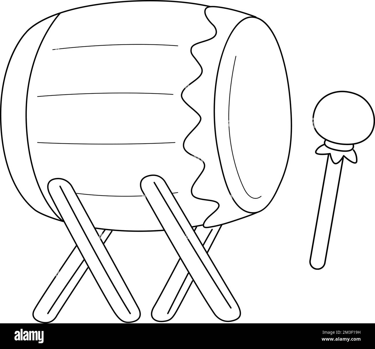 Ramadan Moslem Drum Isolierte Malseite Stock Vektor