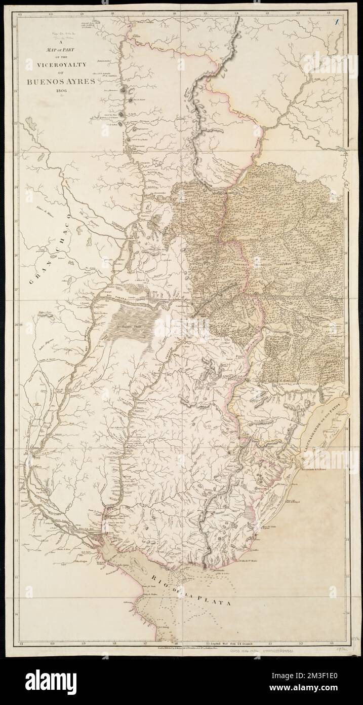 Karte eines Teils der Viceroyalty von Buenos Ayres 1806 , Argentina, Maps, Corrientes Argentina : Province, Maps, Entre Ríos Argentina, Maps Norman B. Leventhal Map Center Collection Stockfoto Karte eines Teils der Viceroyalty von Buenos Ayres 1806 , Argentina, Maps, Corrientes Argentina : Province, Maps, Entre Ríos Argentina, Maps Norman B. Leventhal Map Center Collection Stockfoto