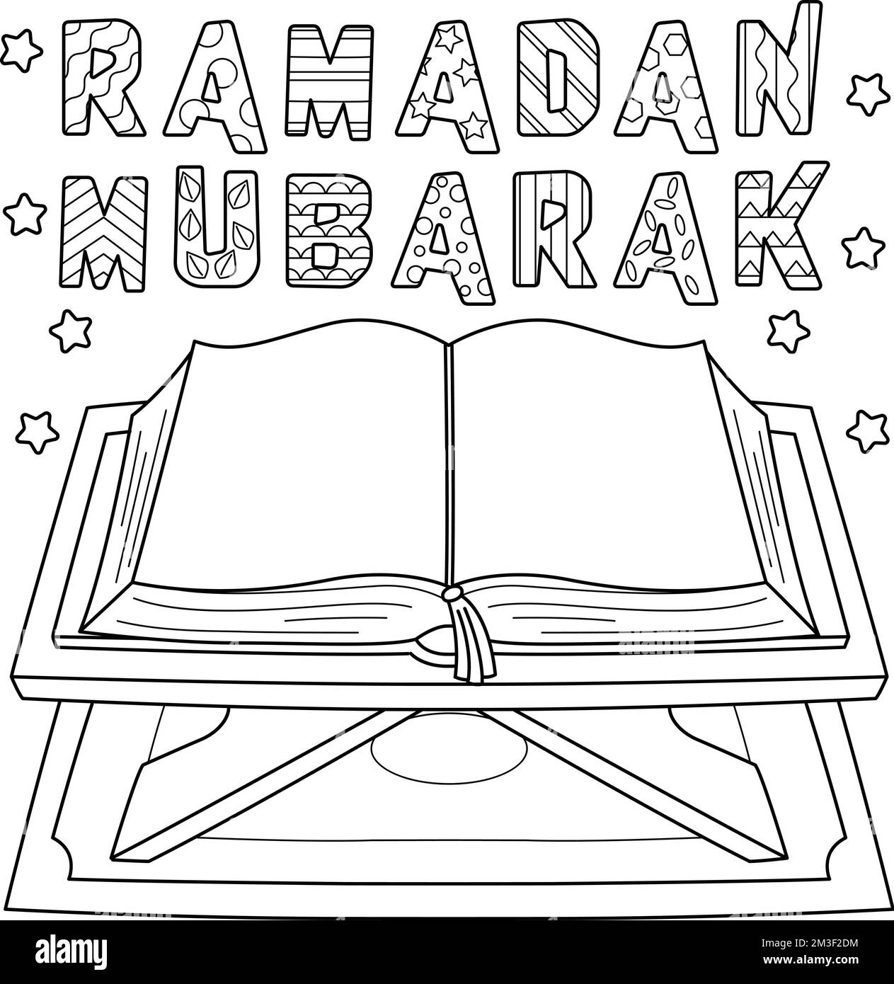 Ramadan Koran Malseite für Kinder Stock Vektor
