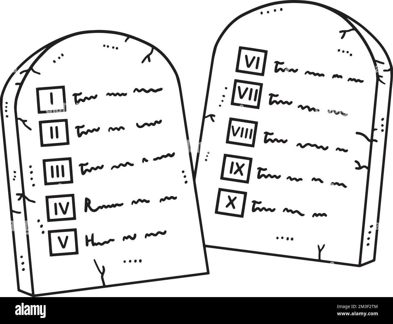 Christian Ten Commandments Tablets Isoliert Stock Vektor