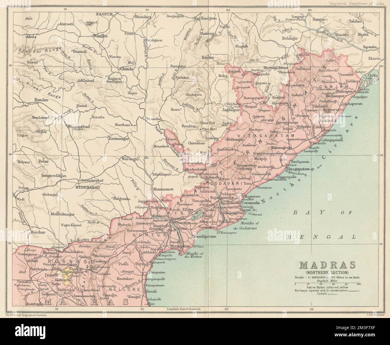 Provinz Madras (Norden), 1909 Stockfoto