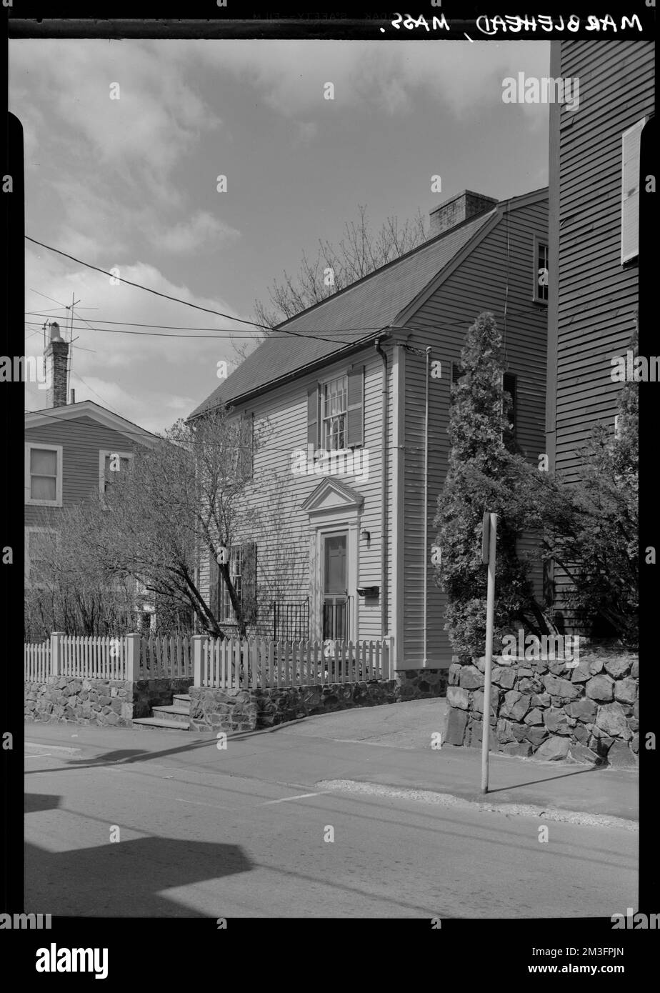 Marblehead, Front Street, Architektur, Wohnungen. Samuel Chamberlain Fotosammlung Negatives Stockfoto
