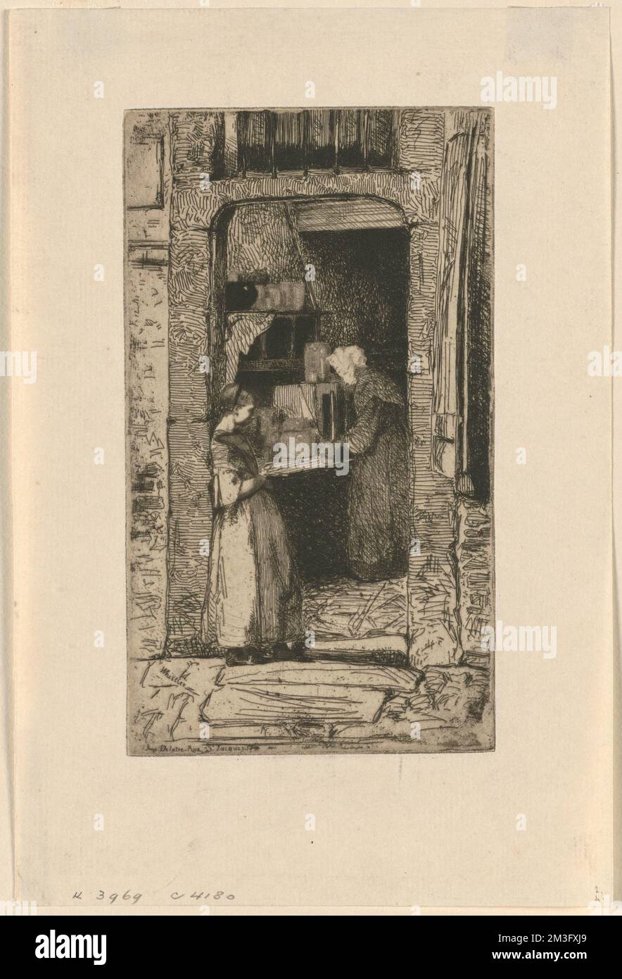 La Marchande de de Moutarde, Händler, Türen und Türöffnungen. James McNeill Whistler (1834-1903). Lithografien Stockfoto