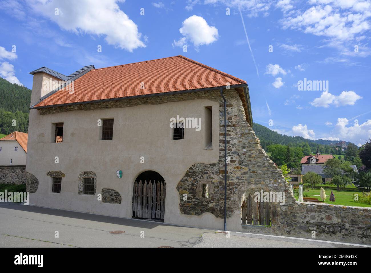 Ehemaliger Freisinger Amtshaus aus aus dem Jahr 1335, Oberwoelz, Steiermark, Österreich Stockfoto