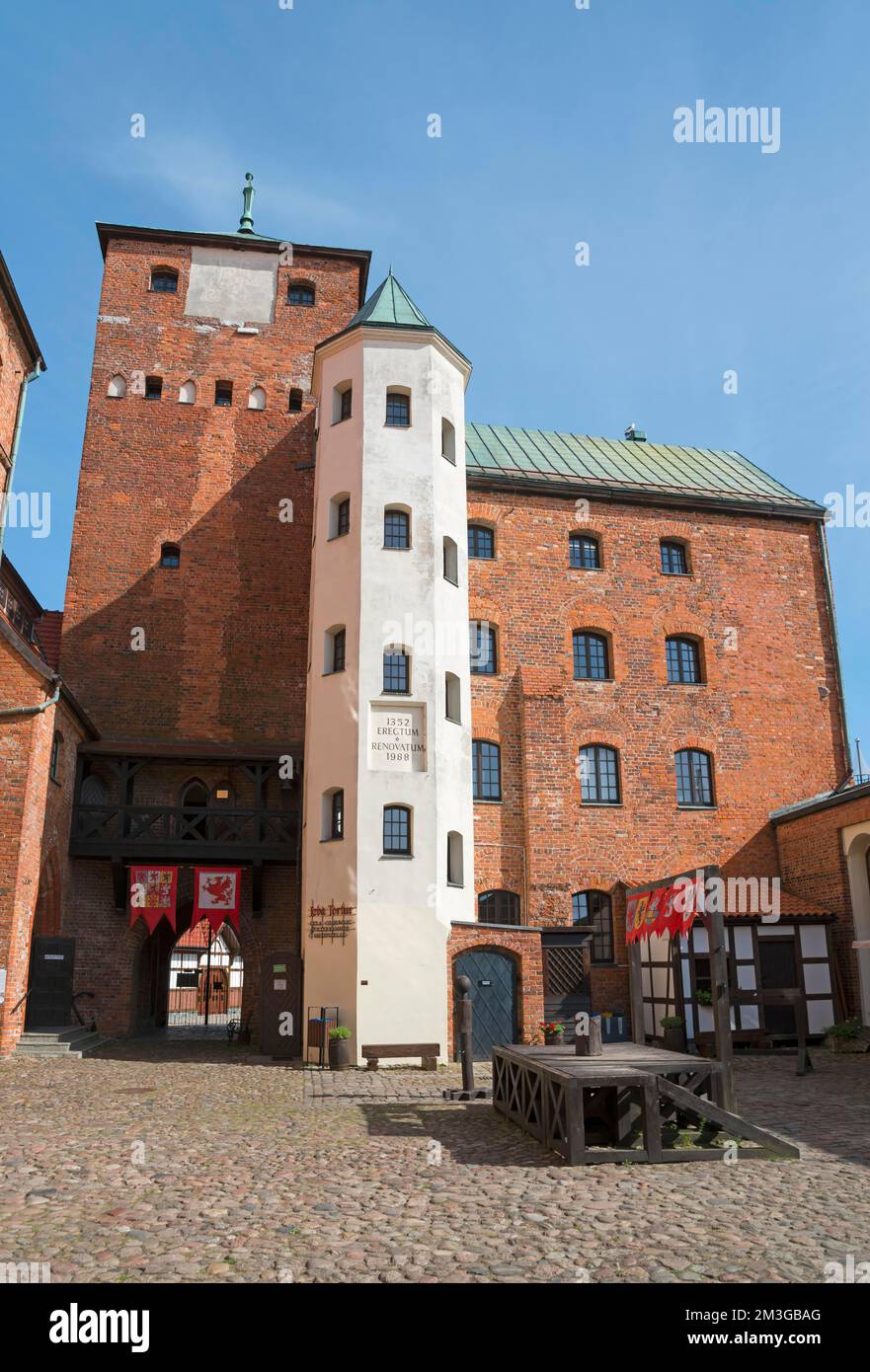 Museum, Innenhof, Residenzschloss der pommerischen Herzöge, Darlowo, Ruegenwalde, Powiat Slawienski, Schlawe, Ostsee, Westpommern Stockfoto