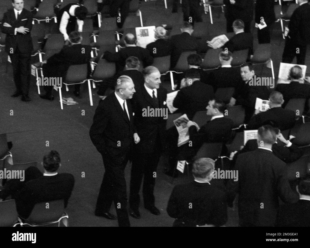Die Bundesversammlung wählte den neuen Bundespräsidenten Gustav Heinemann (SPD) in der dritten Wahlrunde am 5. März 1969 in Berlin, der CDU Stockfoto