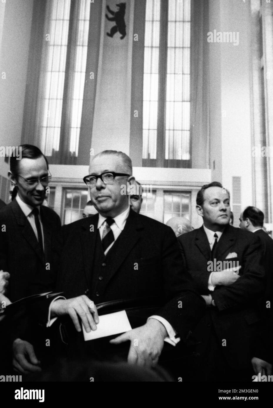 Die Bundesversammlung wählte den neuen Bundespräsidenten Gustav Heinemann (SPD) in der dritten Wahlrunde am 5. März 1969 in Berlin, der CDU Stockfoto