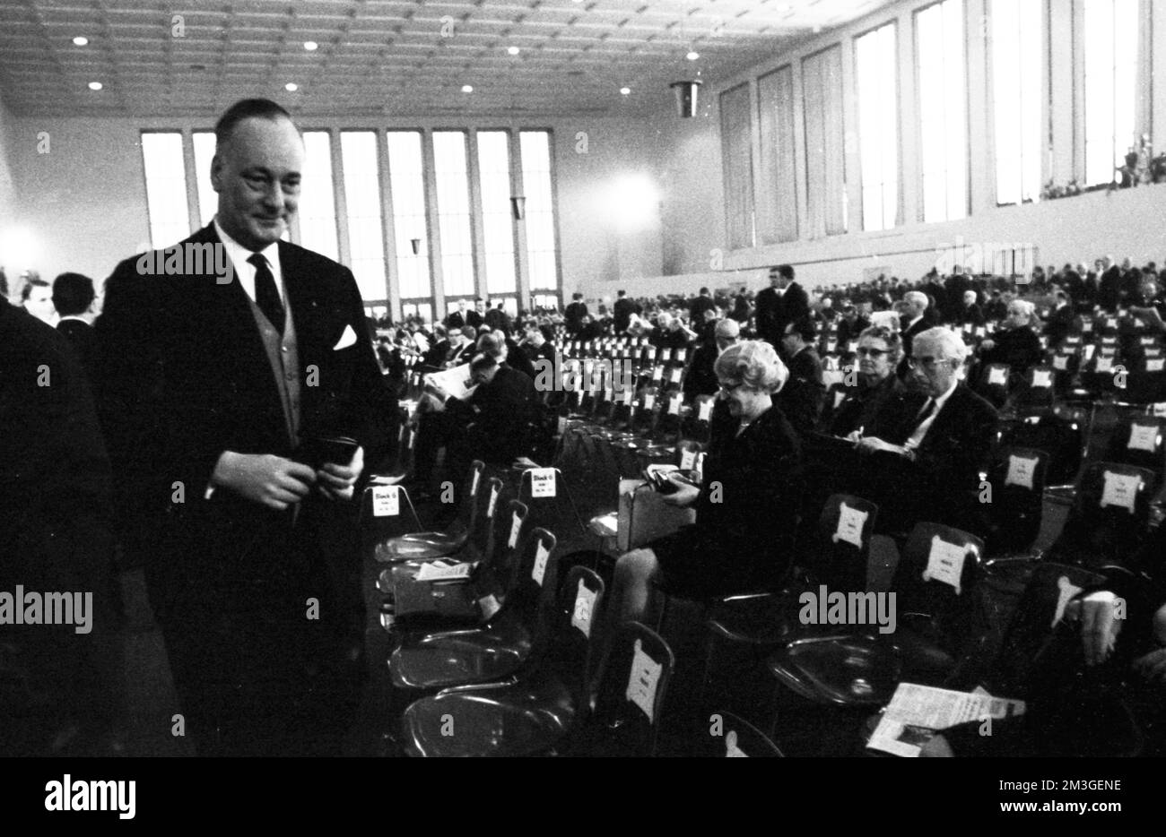 Die Bundesversammlung wählte den neuen Bundespräsidenten Gustav Heinemann (SPD) in der dritten Wahlrunde am 5. März 1969 in Berlin, der CDU Stockfoto