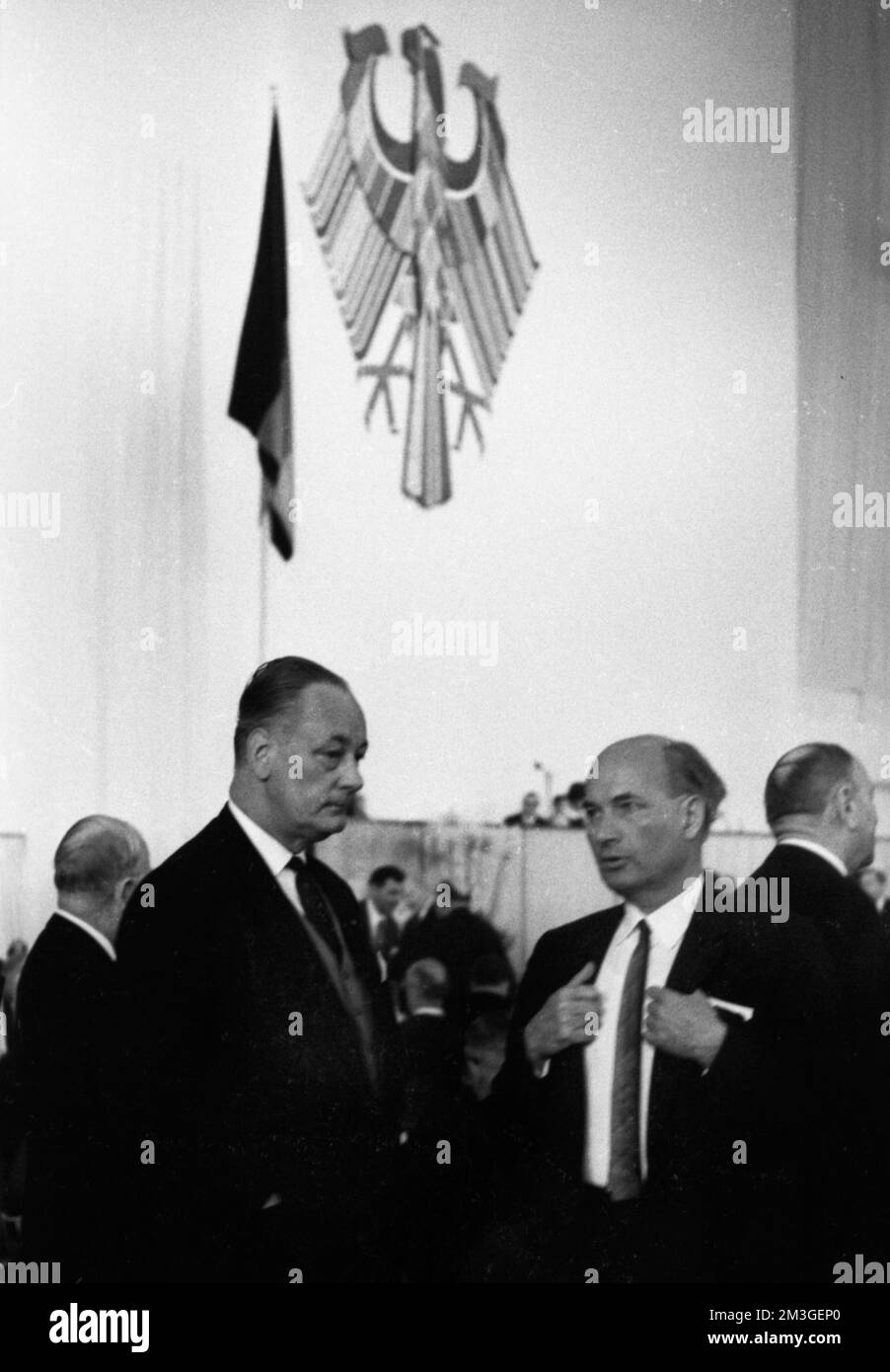 Die Bundesversammlung wählte den neuen Bundespräsidenten Gustav Heinemann (SPD) in der dritten Wahlrunde am 5. März 1969 in Berlin, der CDU Stockfoto