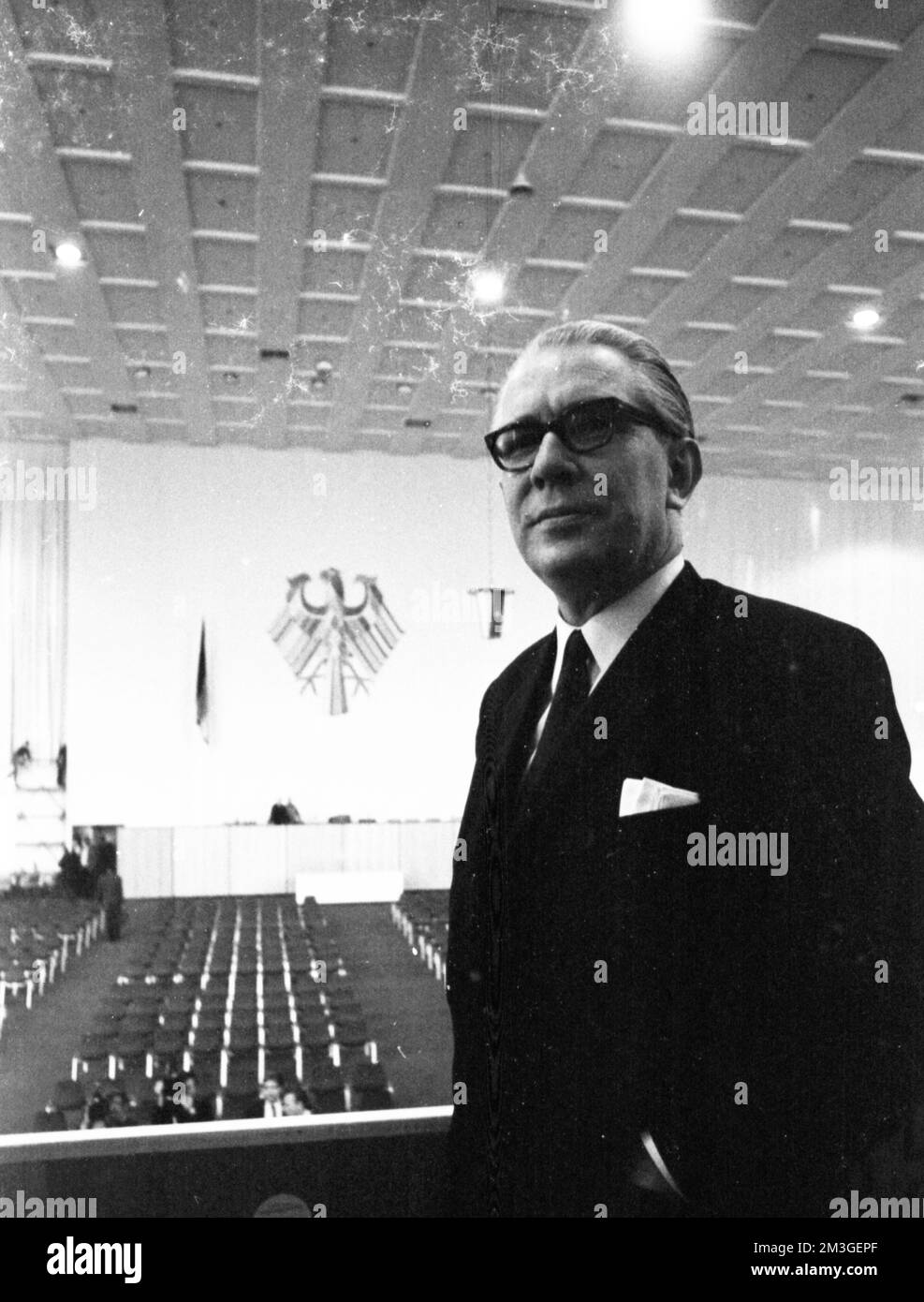 Die Bundesversammlung wählte den neuen Bundespräsidenten Gustav Heinemann (SPD) in der dritten Wahlrunde am 5. März 1969 in Berlin, der CDU Stockfoto