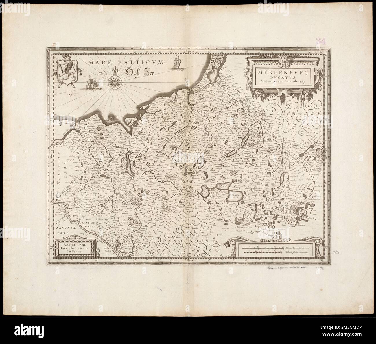 Meklenburg Ducatus , Deutschland, Nord, Karten, frühe Werke bis 1800, Mecklenburg Deutschland : Region, Karten, frühe Werke bis 1800, Schwerin Deutschland : Landkreis, Karten, frühe Werke bis 1800 Norman B. Leventhal Kartenzentrum Sammlung Stockfoto