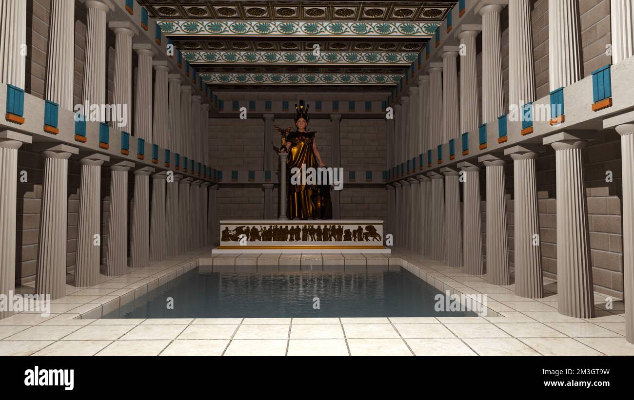 Göttin Athena im Parthenon Stockfoto