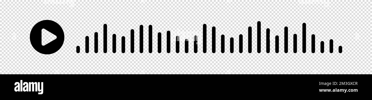Audiowelle. Symbol klingt nach einem Lied. EQ. Podcast-Welle. Symbole auf isoliertem Hintergrund. Sprachnachricht. Vektordarstellung. Stock Vektor