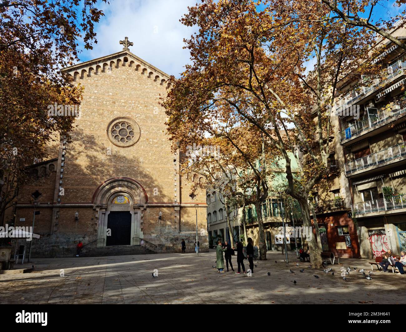 Plaça De La Virreina. Gracia Viertel, Barcelona, Katalonien, Spanien. Stockfoto