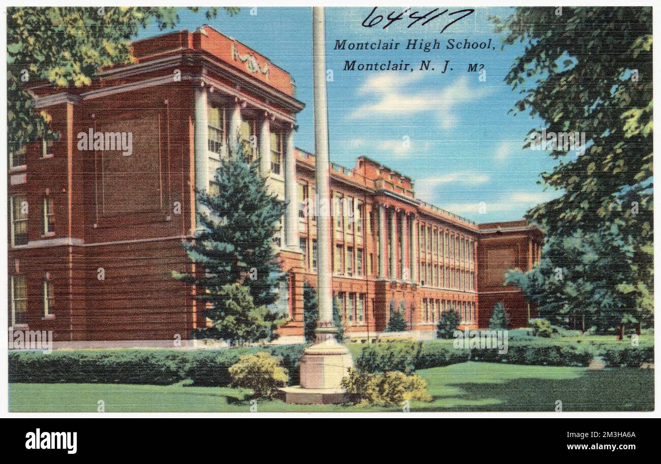 Montclair High School, Montclair, N. J., Schulen, Tichnor Brothers Collection, Postkarten der Vereinigten Staaten Stockfoto