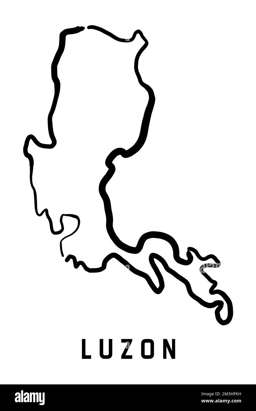 Karte der Insel Luzon auf den Philippinen. Einfacher Umriss. Vektor handgezeichnete vereinfachte Stilkarte. Stock Vektor