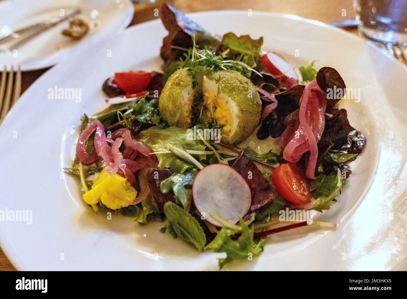 Dinner Salat im Eberbach Kloster in Deutschland Stockfoto