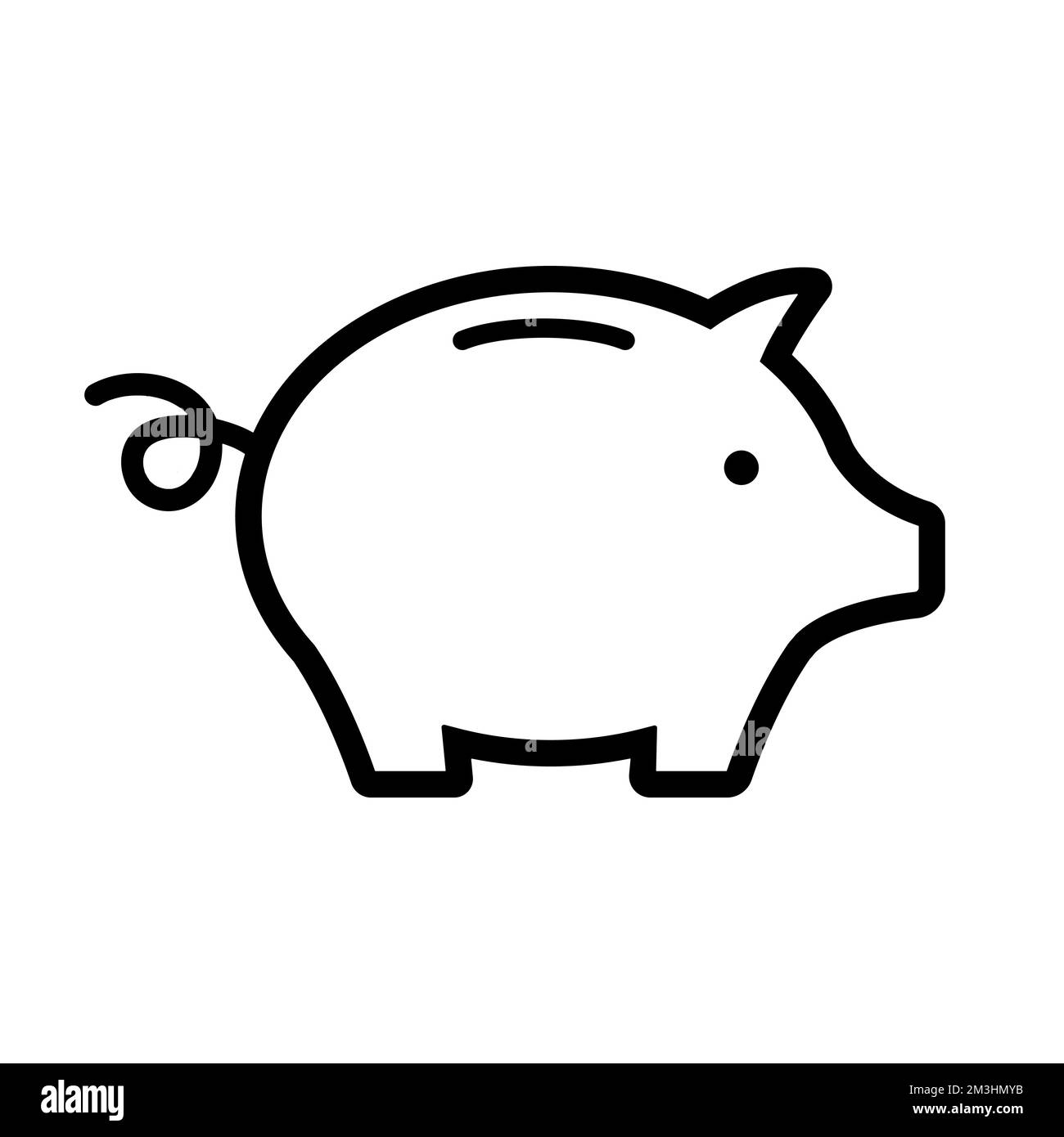 Symbol für Sparschwein isoliert auf weißem Hintergrund. Darstellung des Konturstils Vektor Stock Vektor