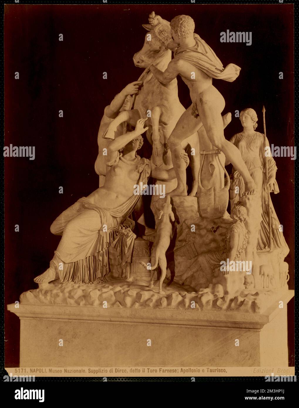 Napoli - Museo Nazionale. Supplizio di Dirce, Detto il toro Farnese. Apollonio e Taurisco, Antiquitäten, Skulptur, Stiere, Apollo Gottheit, Apollonius aus Tralles. Farnese-Bulle. Nicholas Catsimpoolas Kollektion Stockfoto