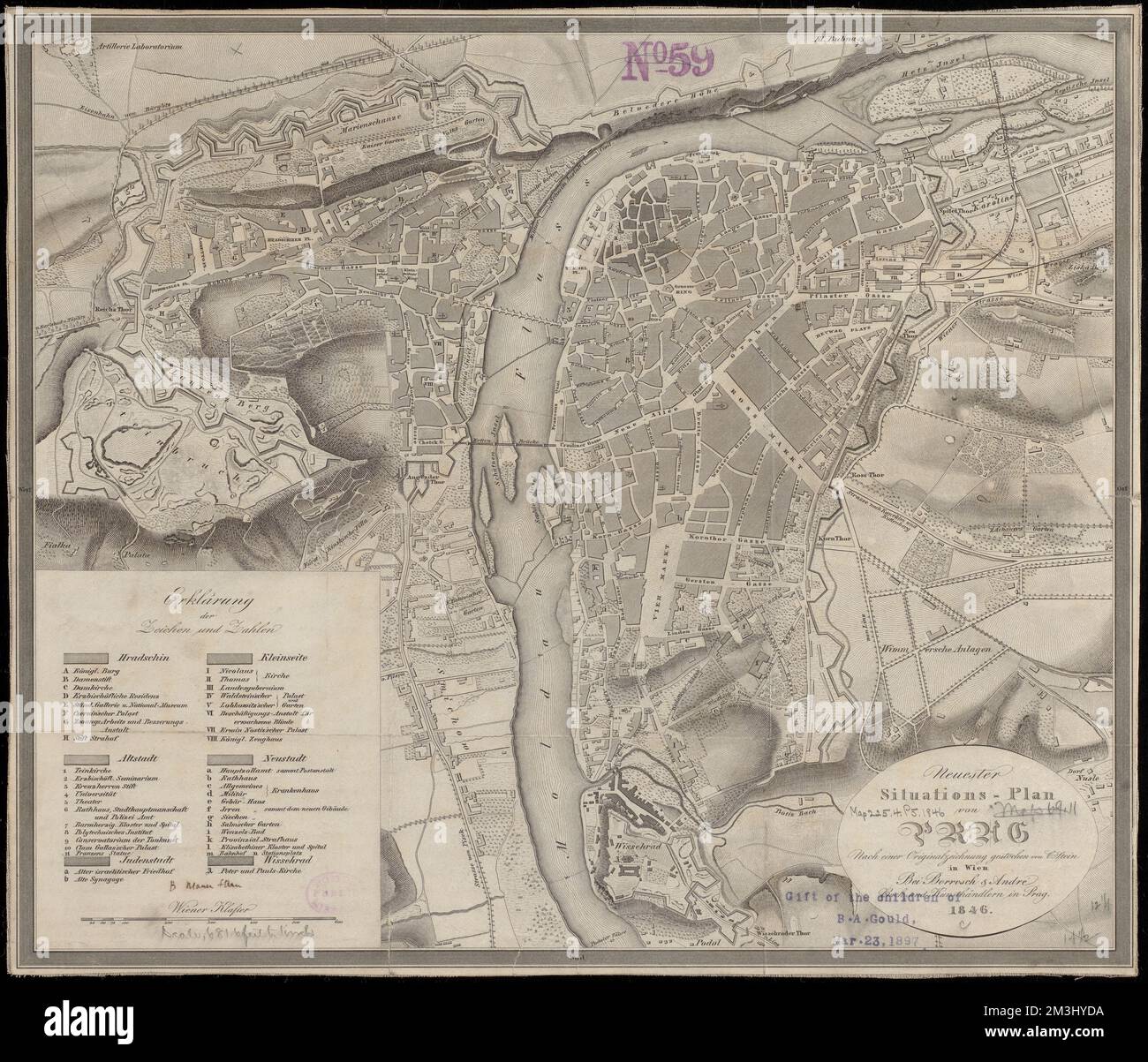 Neuester Situations-Plan von Prag : nach einer originalzeichnung gestochen von C. Stein in Wien , Prag Tschechische Republik, Maps Norman B. Leventhal Map Center Collection Stockfoto