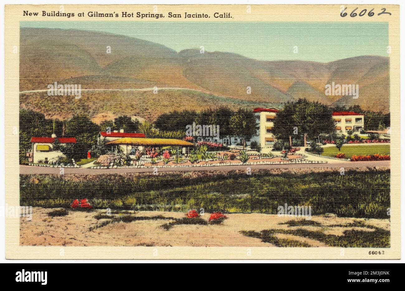 Neue Gebäude in Gilman's Hot Springs, San Jacinto, Kalifornien , Tichnor Brothers Collection, Postkarten der Vereinigten Staaten Stockfoto
