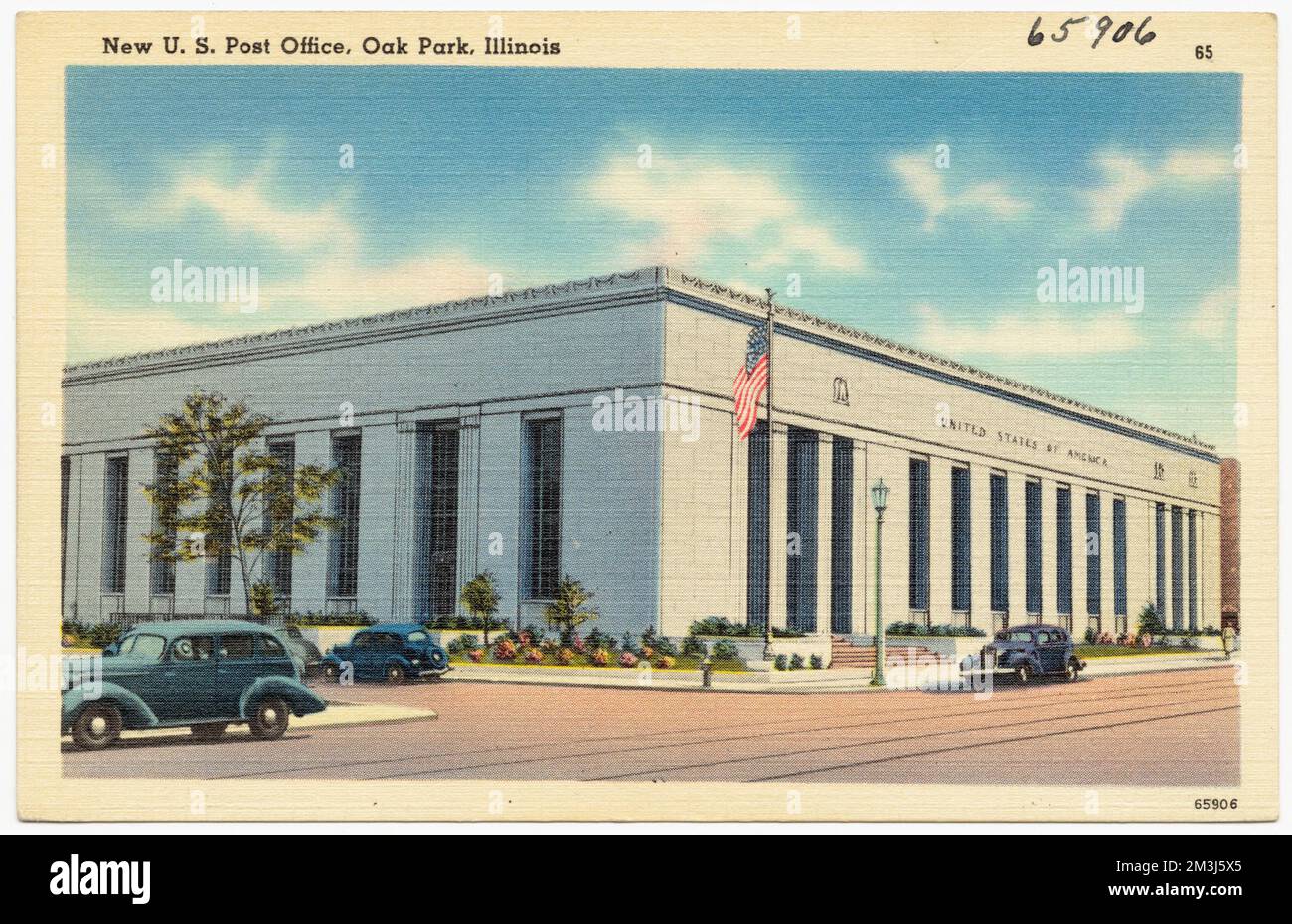 Neue USA Postamt, Oak Park, Illinois, Postämter, Tichnor Brothers Collection, Postkarten der Vereinigten Staaten Stockfoto