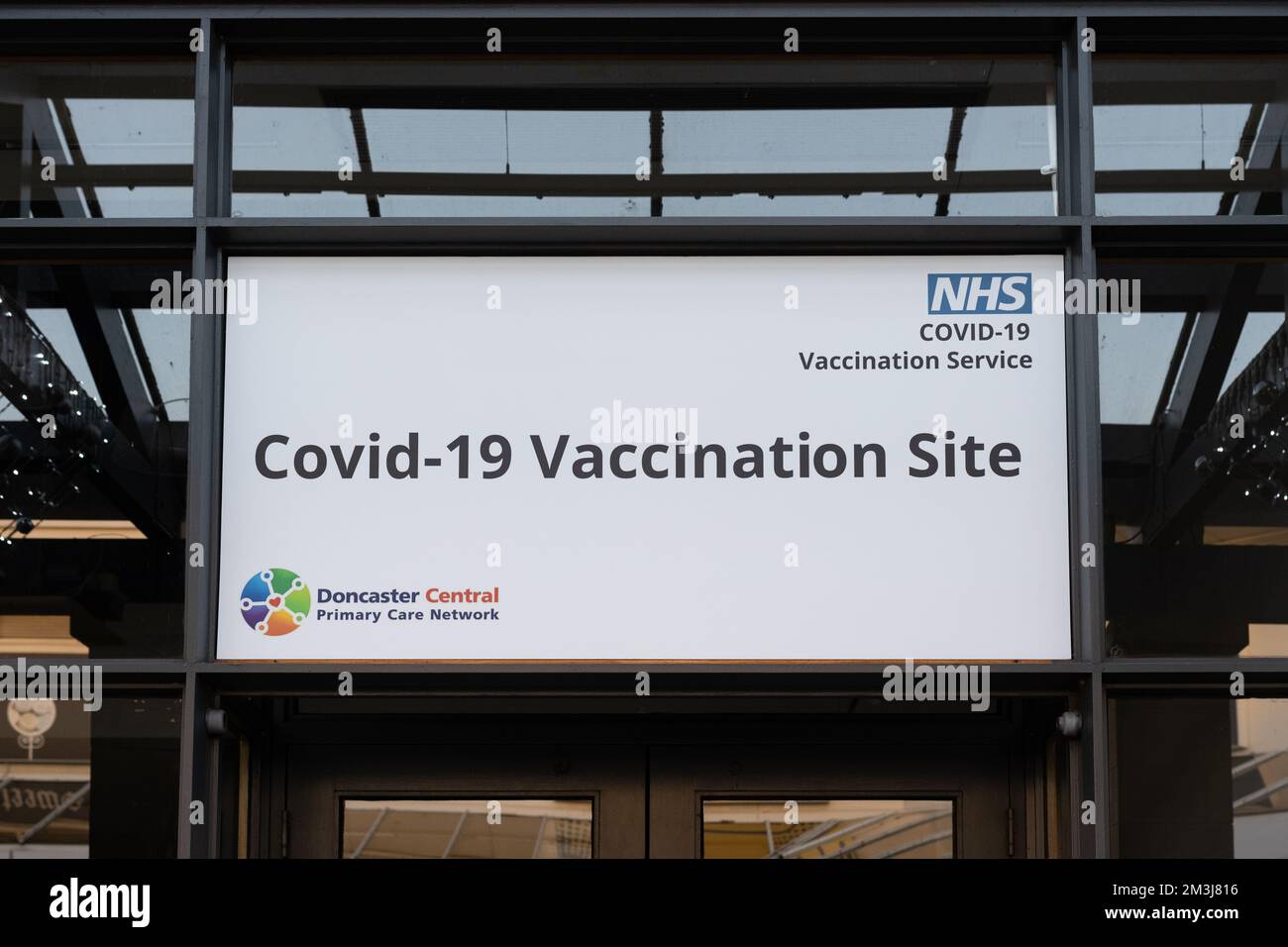 Covid-19 Vaccination Site, Lakeside Village, Doncaster, South Yorkshire, England, UK Stockfoto