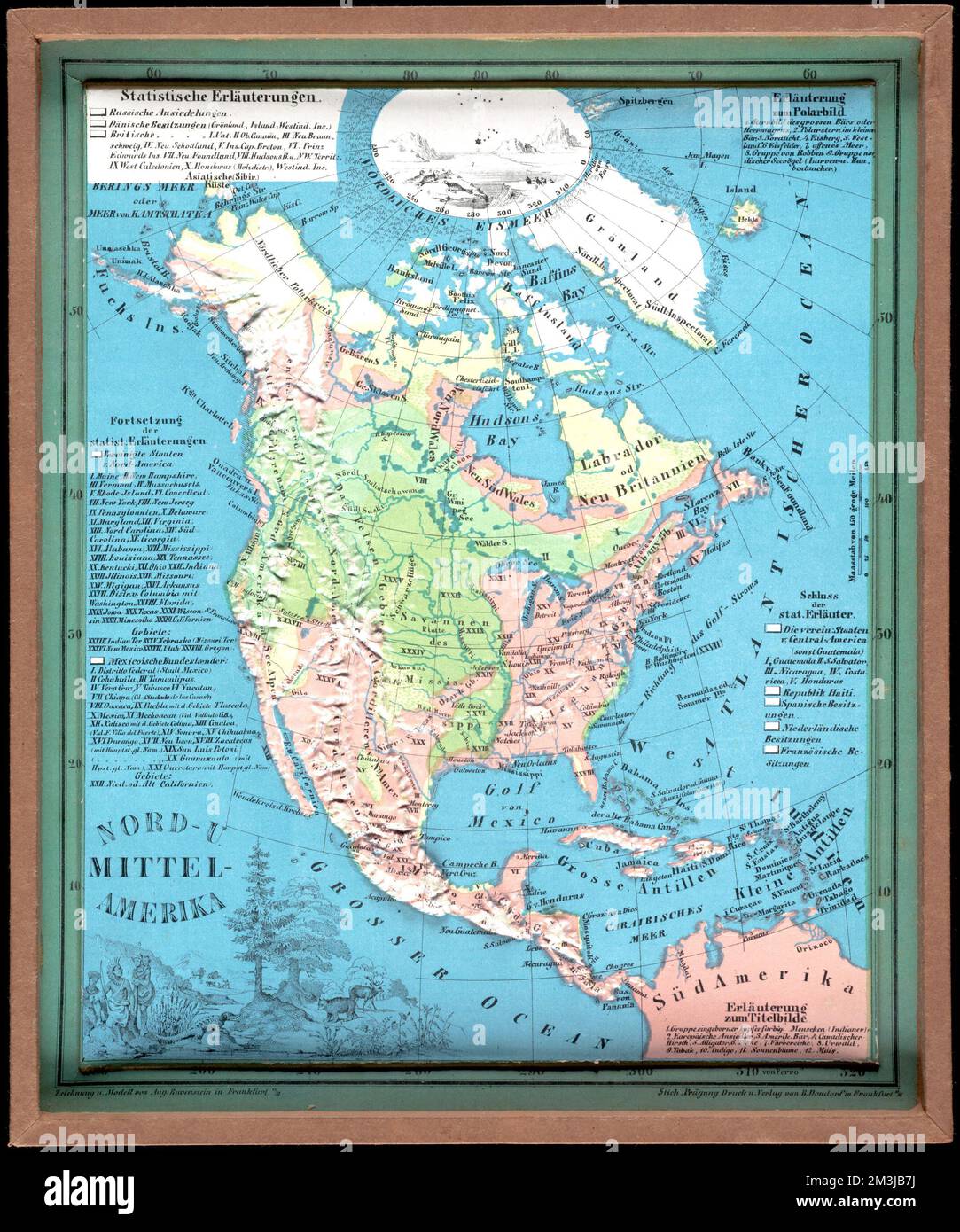 Nord-u. Mittel-Amerika, Kinderkarten, Deutschland, Relief-Modelle, Exemplare, Nordamerika, Karten, Mittelamerika, Karten Norman B. Leventhal Map Center Collection Stockfoto