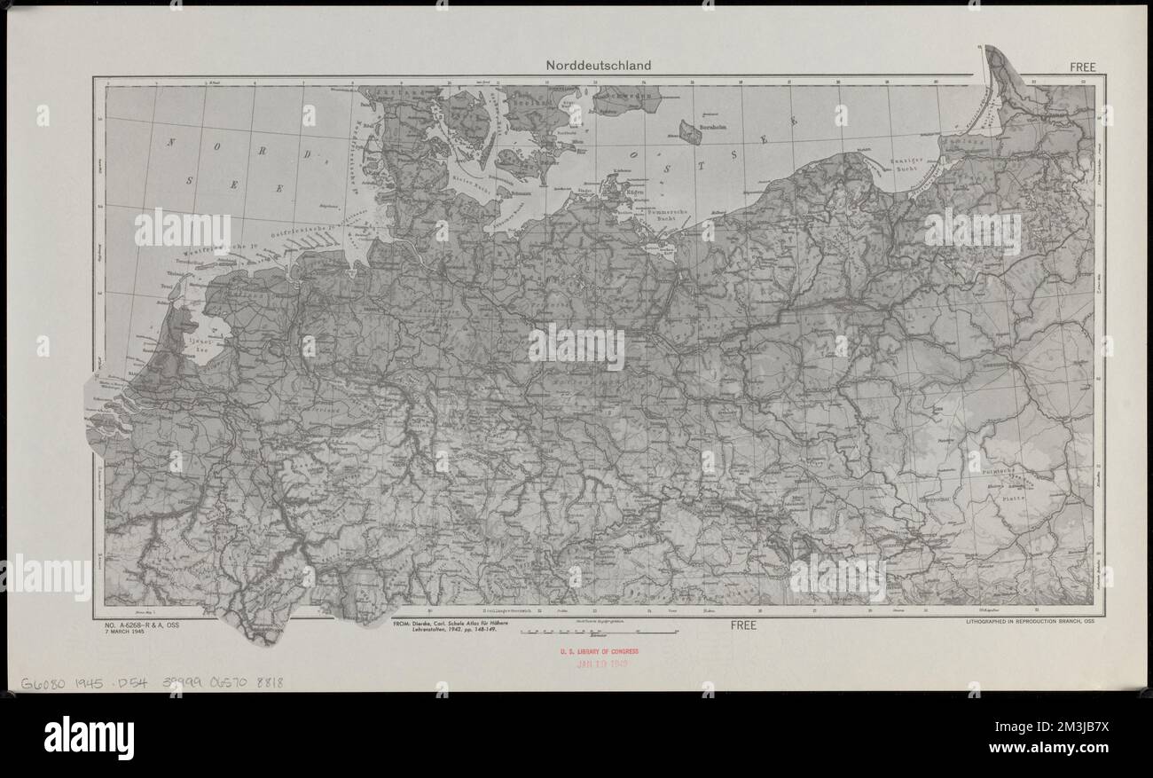 Norddeutschland, Deutschland, Nord, Karten Norman B. Leventhal Kartenzentrum Sammlung Stockfoto