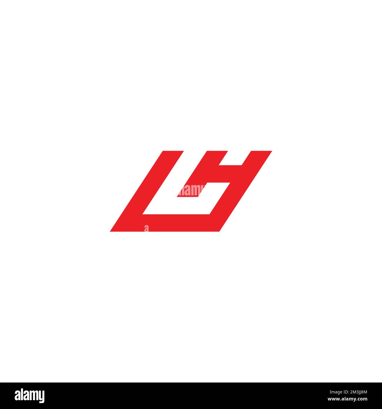 Vektor des Buchstaben lh mit einfacher Linie und geometrischem Logo Stock Vektor