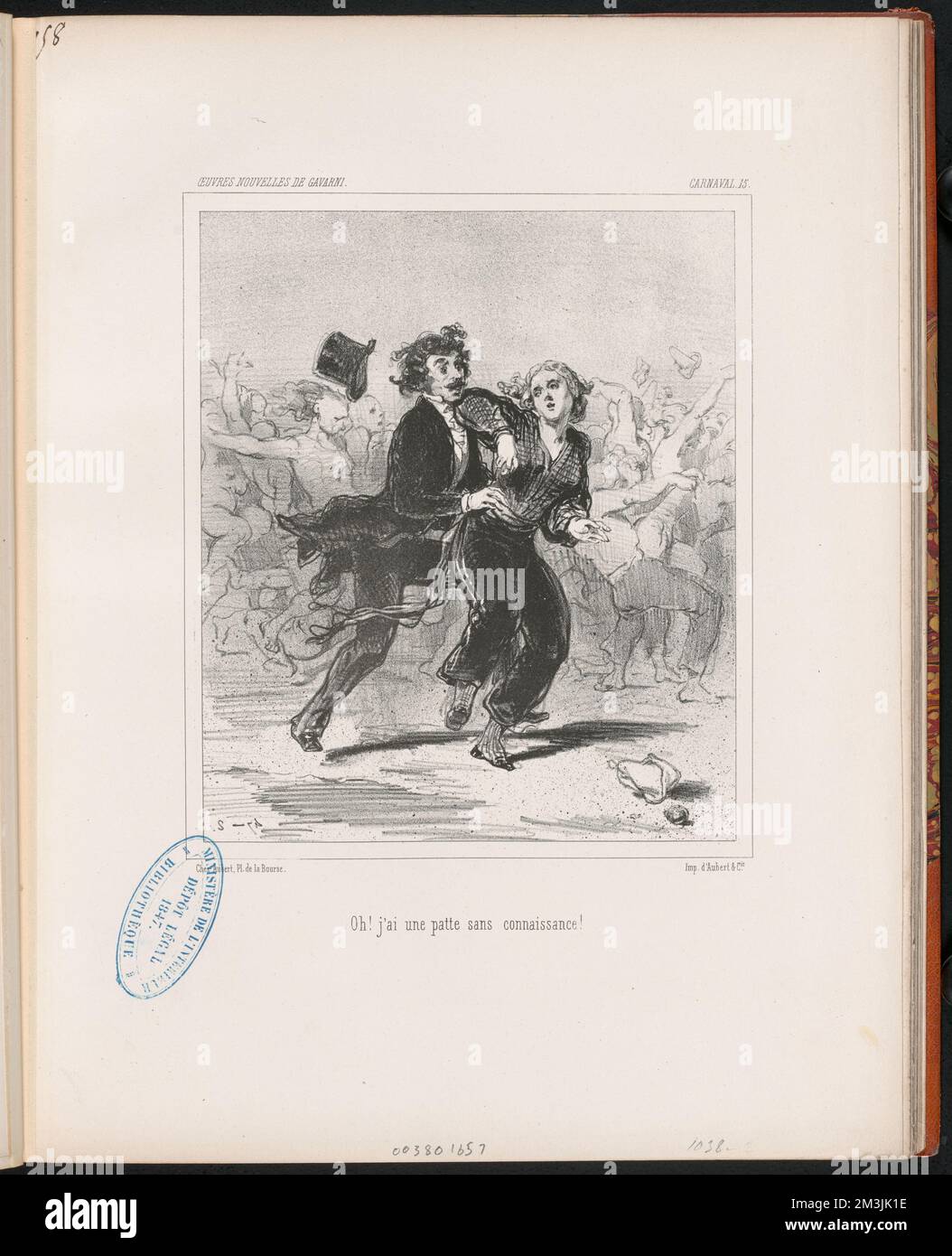 Oh, Nein! j'ai une patte ohne Connaissance! ,. Paul Gavarni (1804-1866). Lithografien und andere Arbeiten Stockfoto